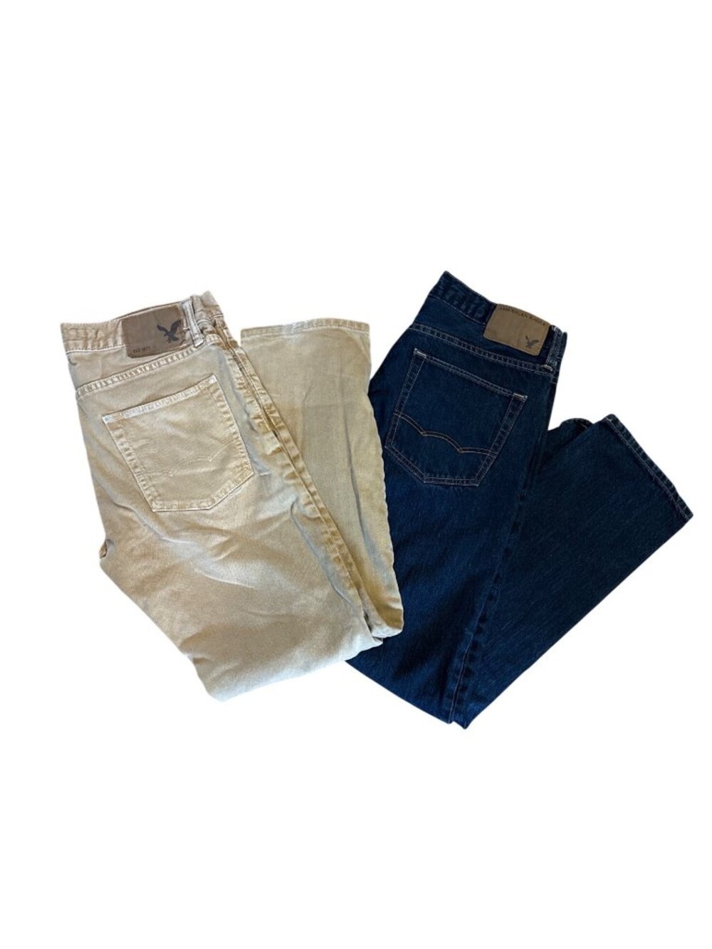 American Eagle Slim Straight Jeans & Tan Khakis Mens 30 x 30 Cotton Lot of 2